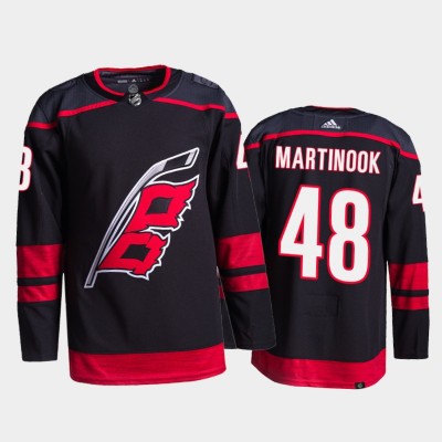 Adidas Carolina Hurricanes #48 Jordan Martinook Men's 2021-22 Alternate Authentic NHL Jersey - Black Men's